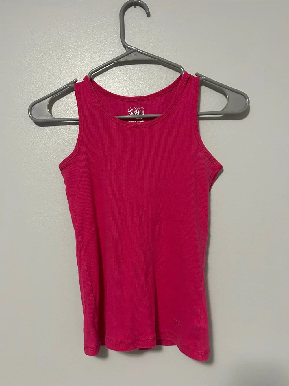 Justice Bright Fuchsia Ribbed Tank Top